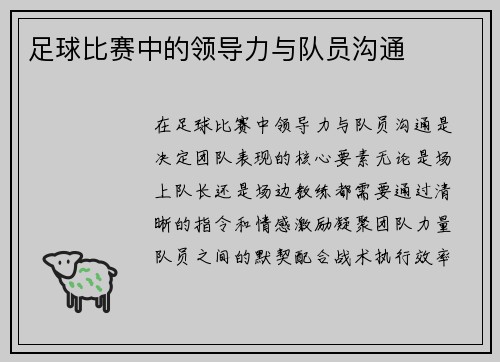 足球比赛中的领导力与队员沟通